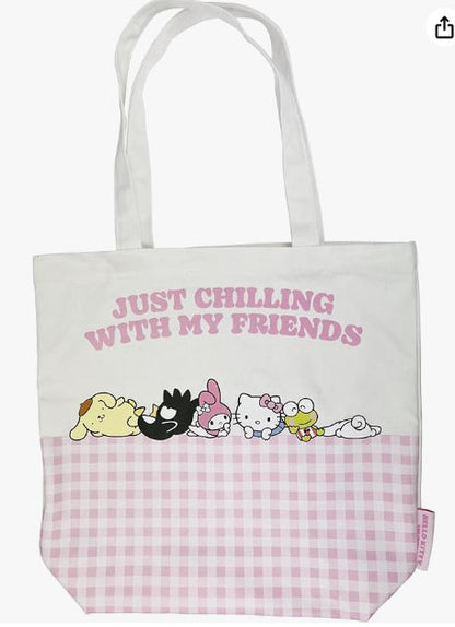 Borsa in tela cotone  Hello kitty e i suoi amici  36 x 37 cm