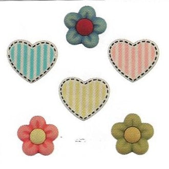 Bottoni decorativi - Hearts & Flowers - 335625 - bz105
