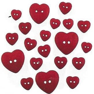 Bottoni decorativi - Red Hearts - 335610 - 4127