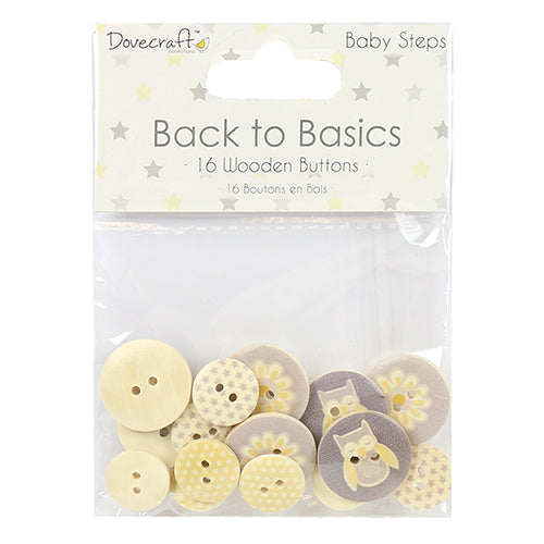 Bottoni di legno Back to Basics Dovecraft DCBTN019