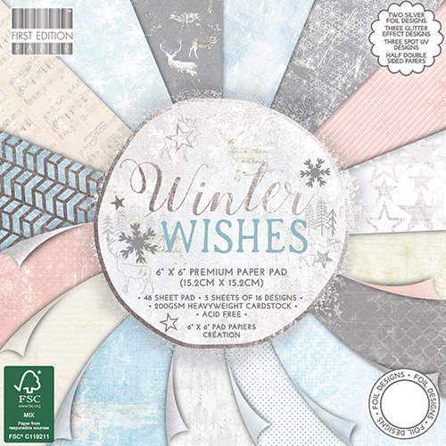 Carta blocco Scrap - Auguri Natalizi FEPAD163x17 Winter Whises - 15x15 (6"x 6")