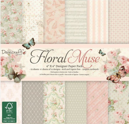 Carta blocco Scrap - DCPAP024  Floral Muse 15x15 (6"x 6")