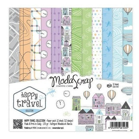 Carta blocco Scrap Fantastico viaggio MSA15BHT Happy Travel 15x15cm (6"x6")