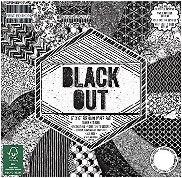Carta blocco Scrap FEPAD142 Black Out 15x15 cm  (6"x6")