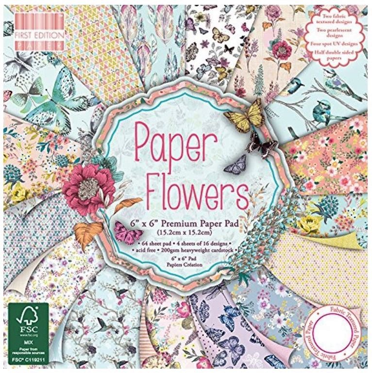 Carta blocco Scrap Fiori FEPAD095 Paper Flowers 15x15 cm (6" x 6")