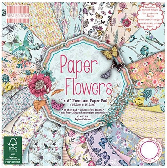 Carta blocco Scrap Fiori FEPAD095 Paper Flowers 15x15 cm (6" x 6")