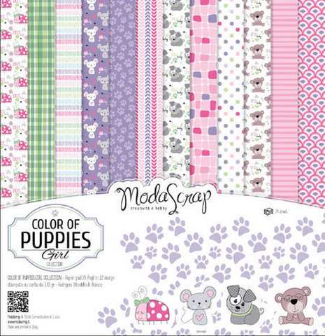 Carta blocco Scrap Il Colore dei cuccioli MSA15ACOPG Colors of puppies girl 15x15cm (6"x 6")