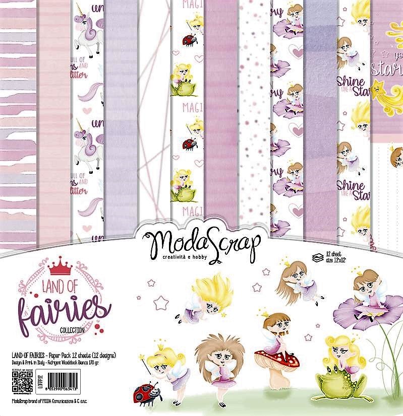Carta blocco Scrap - il mondo delle fate - Land of Fairies LOFPP12 30x30cm (12"x 12")