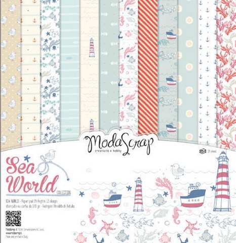 Carta blocco Scrap Mondo marino MSA15ASW Sea World 15x15cm (6"x6")