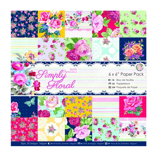 Carta blocco Scrap PMA160184 Semplicemente Floreale 15x15 (6"x 6")