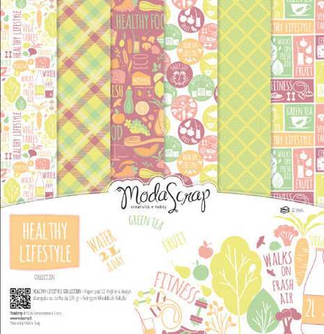 Carta blocco Scrap Sano stile di vita MSA15BHL HEALTHY LIFESTYLE 15x15cm (6"x 6")