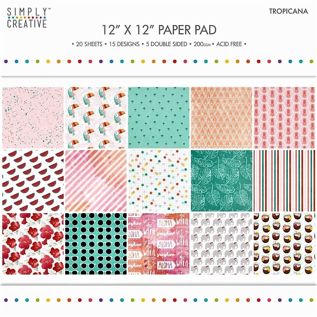 Carta blocco Scrap - Tropicana - SCPAD093 30x30 cm (12"x 12")