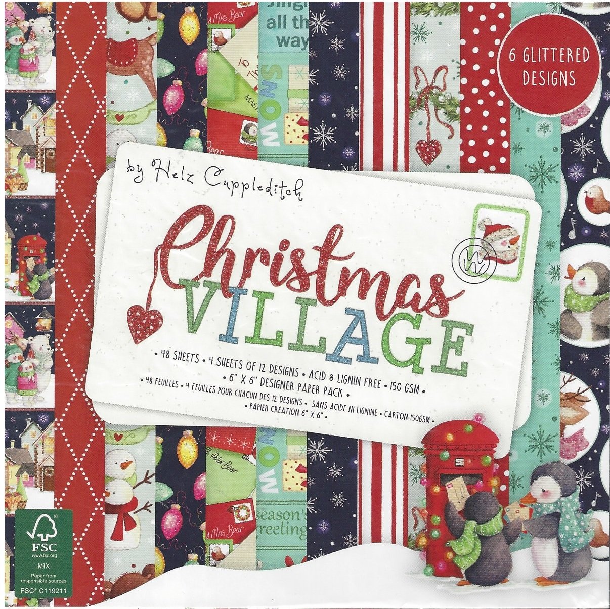 Carta blocco Scrap Villaggio di Natale HZPAP003X18 Christmas Village 15x15cm (6"x 6")
