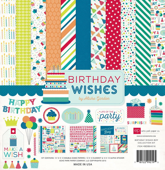 Carta Scrapbooking - Birtday Wishes - BDB84016- 30x30 (12"x 12").