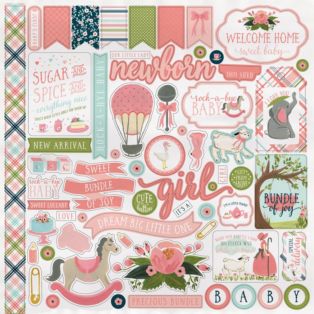 Carta Scrapbooking - Ben arrivata bimba- CBRBG63016 - 30x30 (12"x 12").
