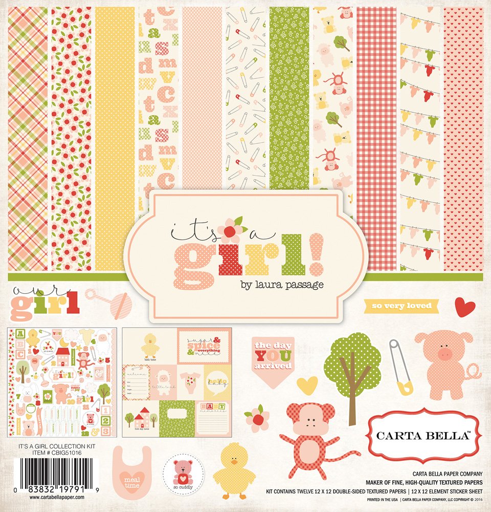 Carta Scrapbooking - E' una bimba! - CBIG51016- 30x30 (12"x 12").