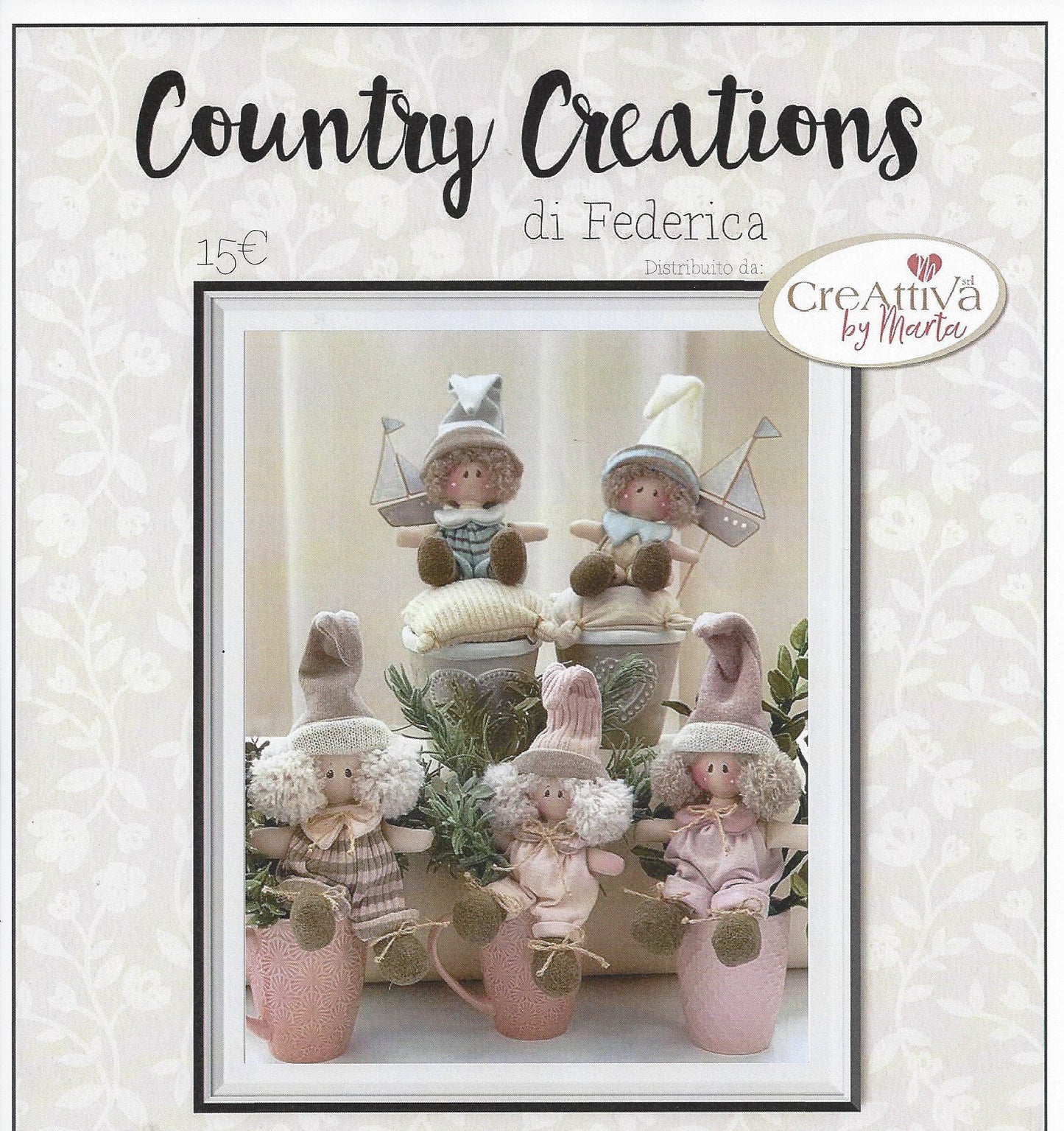 Cartamodello Federica Country Creations Creattiva Bimbe su tazza P1910