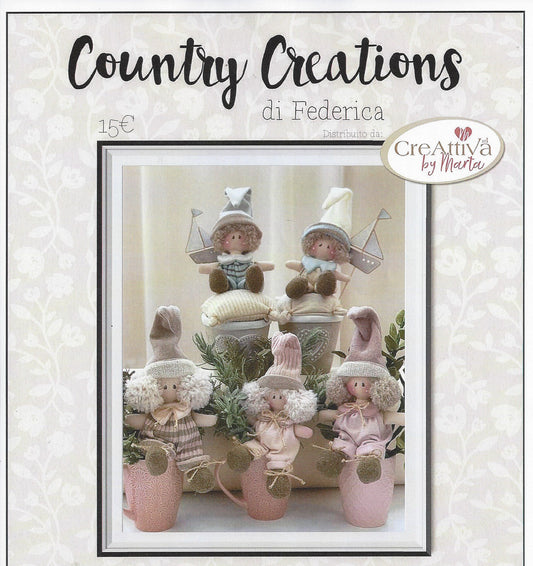 Cartamodello Federica Country Creations Creattiva Bimbe su tazza P1910