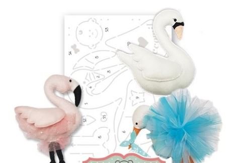 Cartamodello Stencil Creattiva Cigno, Cicogna, Fenicottero CRSTE-018