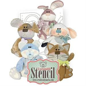 Cartamodello Stencil Creattiva Alfabeto Cuccioli Amorosi CRSTE-049