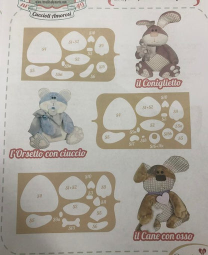 Cartamodello Stencil Creattiva Alfabeto Cuccioli Amorosi CRSTE-049