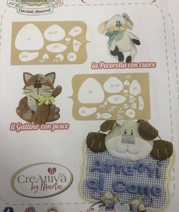 Cartamodello Stencil Creattiva Alfabeto Cuccioli Amorosi CRSTE-049