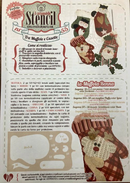 Cartamodello Stencil Creattiva by Marta Tra Muffolle e Casette 55 CRSTE55
