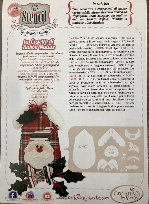 Cartamodello Stencil Creattiva by Marta Tra Muffolle e Casette 55 CRSTE55