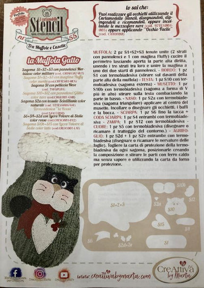 Cartamodello Stencil Creattiva by Marta Tra Muffolle e Casette 55 CRSTE55