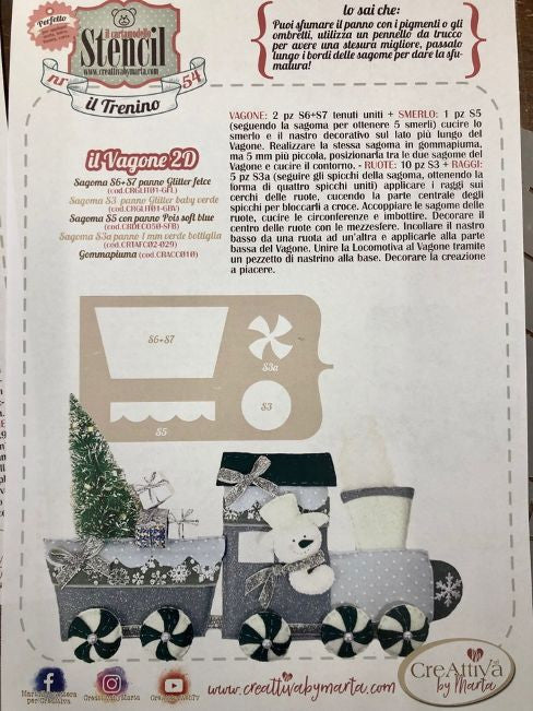 Cartamodello Stencil Creattiva CRSTE54 il Trenino