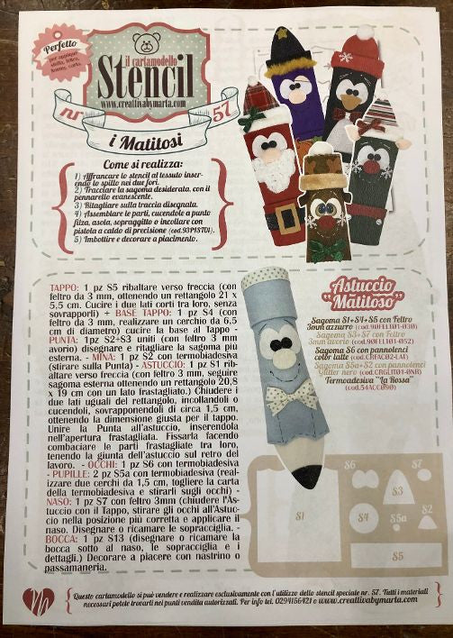 Cartamodello Stencil Creattiva CRSTE57 i Matitosi