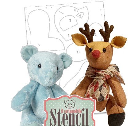 Cartamodello Stencil Creattiva Orsetto e Renna CRSTE03500