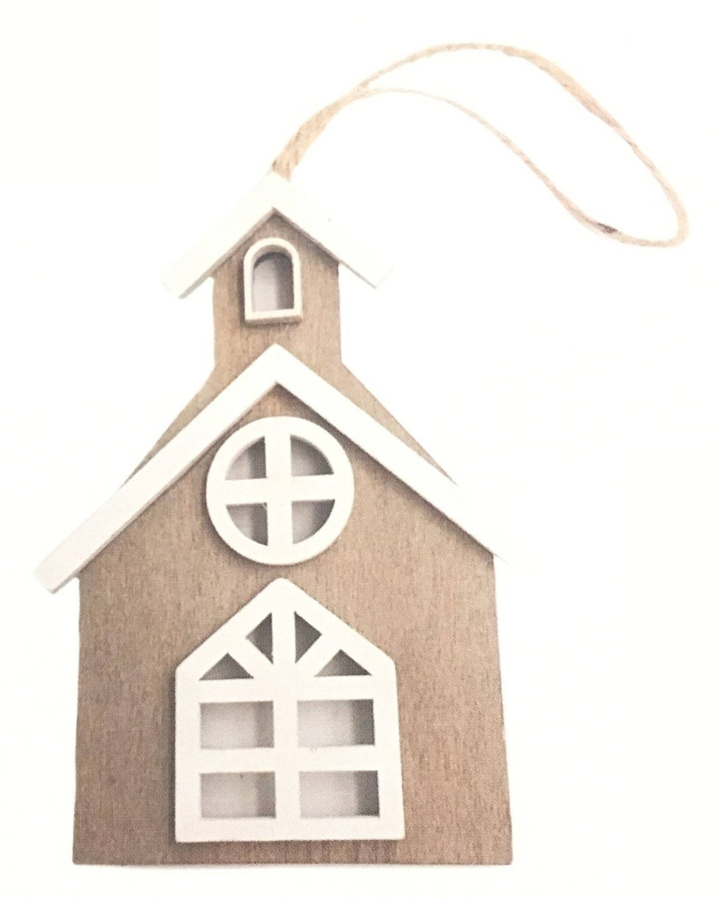 Chiesa in legno 10,5x7,5 cm. Shabby Style 78DEC052