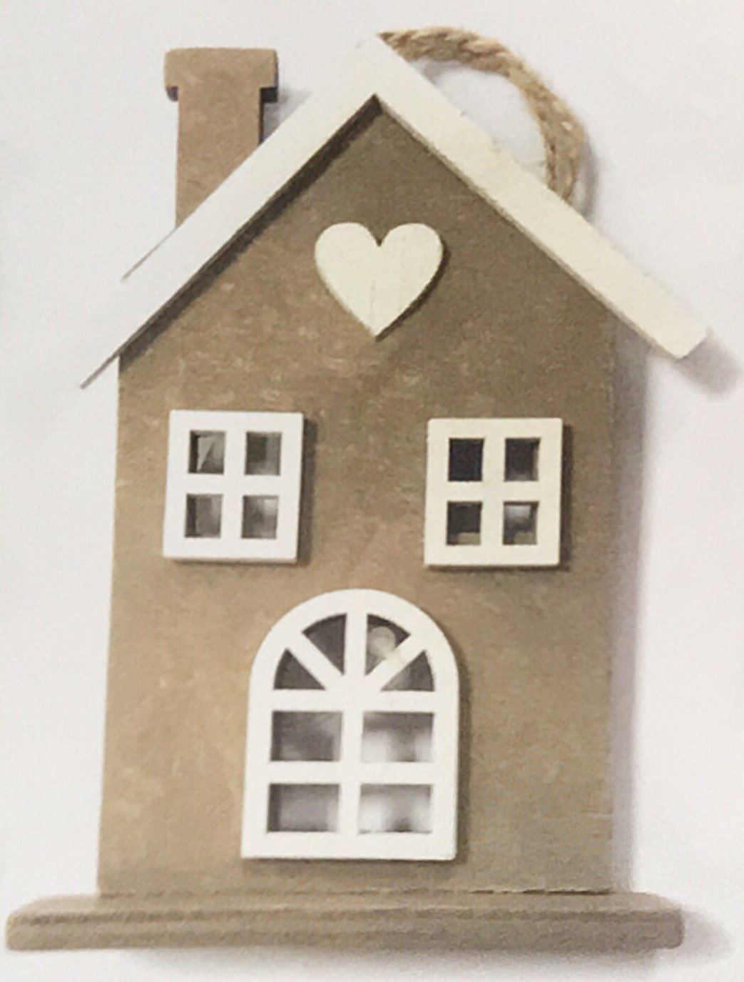 Chiesa in legno con cuore 8,5x12 cm. Shabby Style 78DEC023