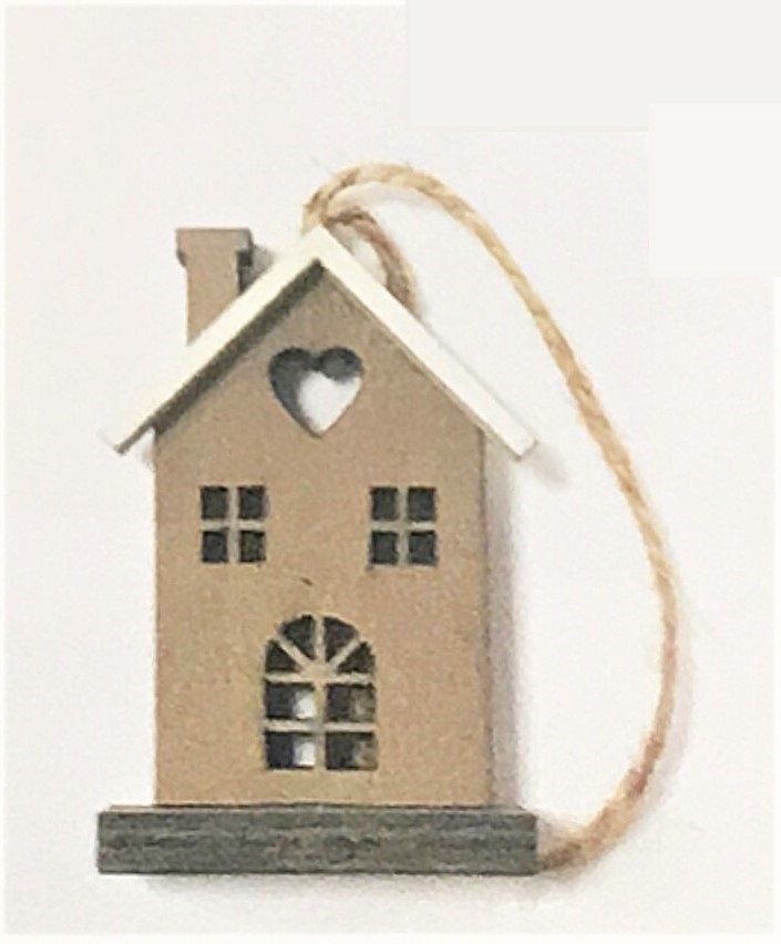 Chiesa in legno con cuore 3,5x5 cm. Shabby Style 78DEC012