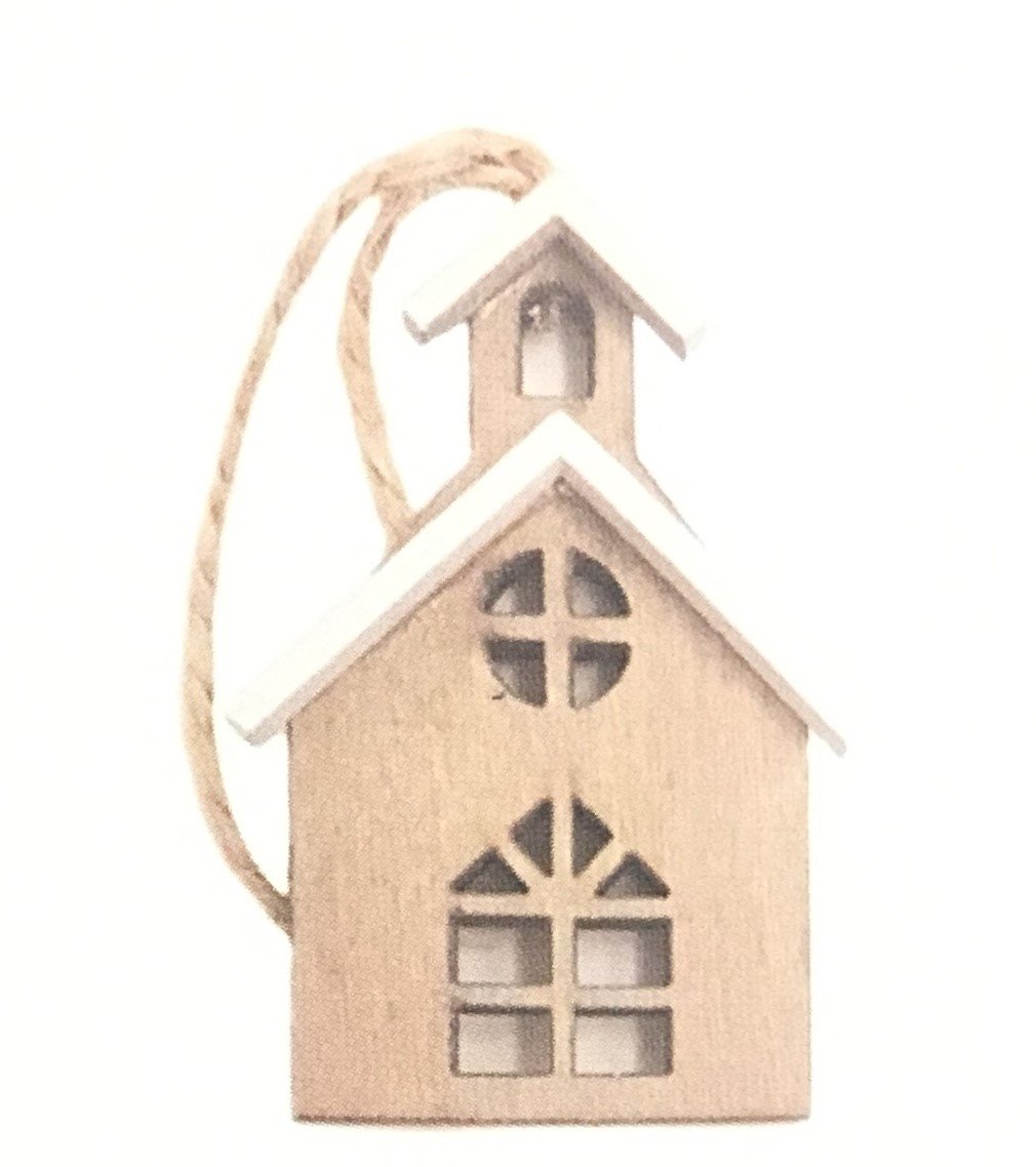 Chiesa in legno 5x3,5 cm. Shabby Style 78DEC053