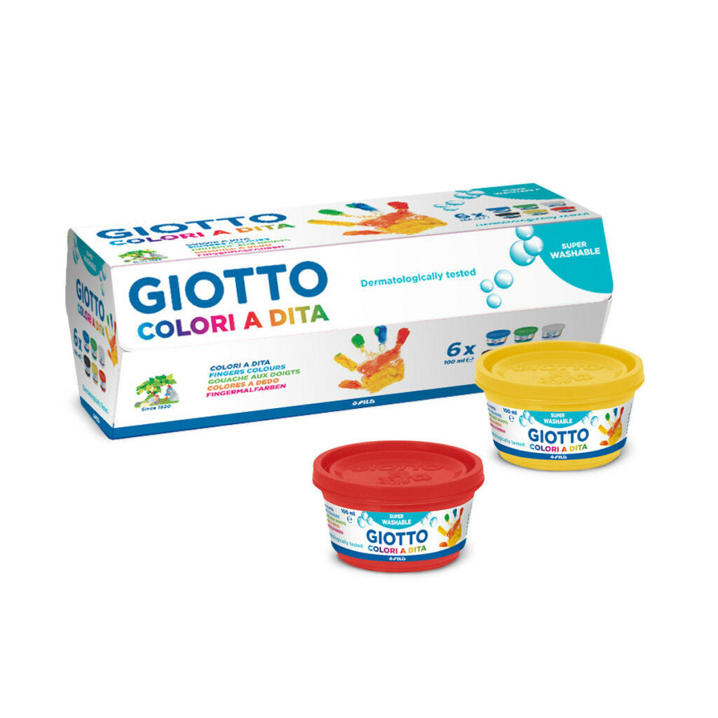 Confezione Colori a dita Giotto 6 Colori da 100 ml.