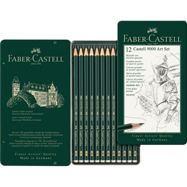 Confezione da 12 matite in grafite Castell 9000 Art set 119065