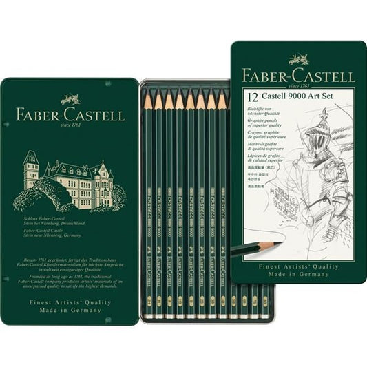 Confezione da 12 matite in grafite Castell 9000 Art set 119065