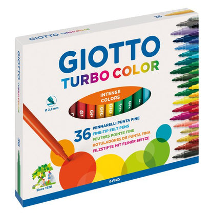 Confezione Pennarelli Punta Fine Turbo Color Giotto 36pz