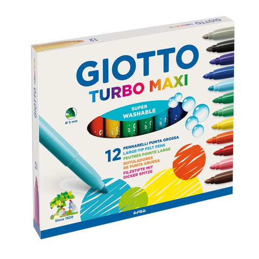 Confezione Pennarelli Punta Maxi Turbo Color Giotto 12pz