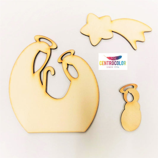 Decorazioni in legno Natività 14cm - CRLNAT01