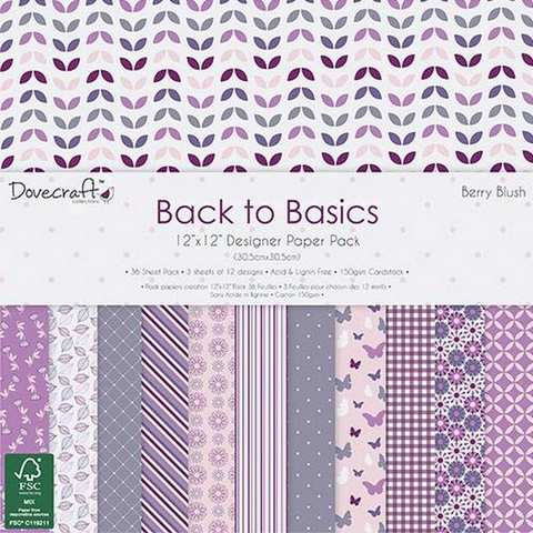 Dovecraft Back to Basics Berry Blush FSC - 12x12 Paper Pack DCPAP028