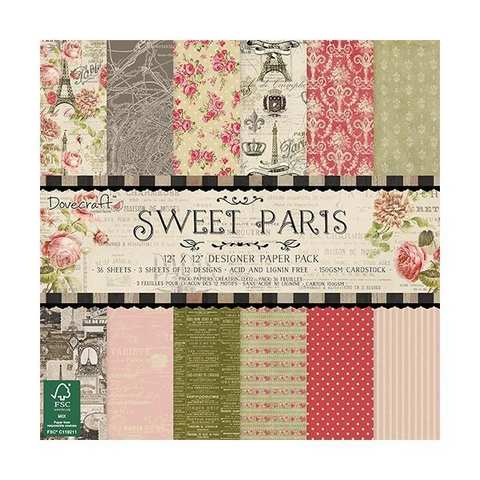Dovecraft Sweet Paris 12x12 Paper Pack (FSC)  DCDP146