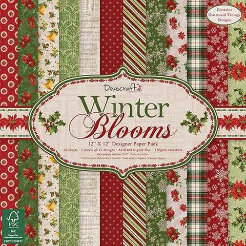 Dovecraft Winter Blooms 12x12 FSC Paper Pad DCPAP034