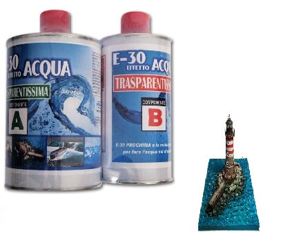 E-30 Effetto acqua A+B, Trasparentissima, 800gr (non ingiallente)