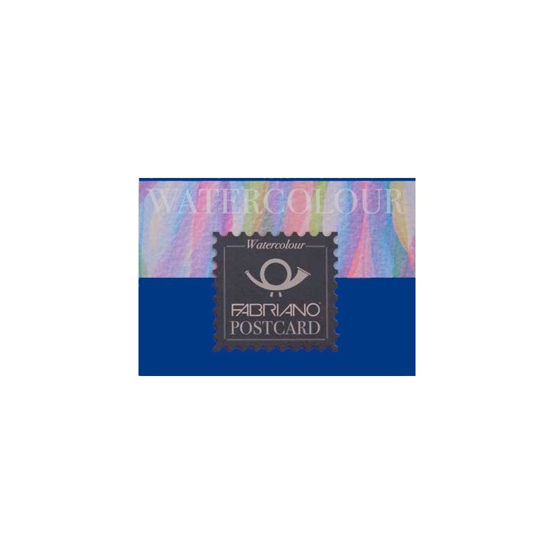Fabriano Watercolour grana fina, blocco Postcard collato 1 lato, 20 fogli, cm 10,5x14,8, 300gr/mq