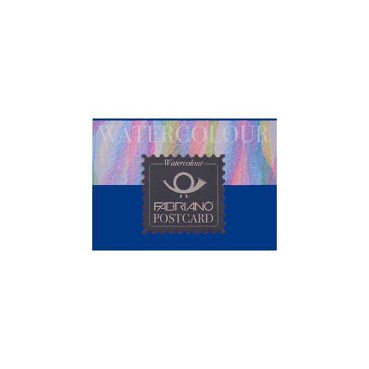 Fabriano Watercolour grana fina, blocco Postcard collato 1 lato, 20 fogli, cm 10,5x14,8, 300gr/mq
