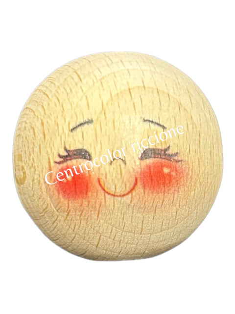 Faccina dipinta diam.3,5 legno sfera