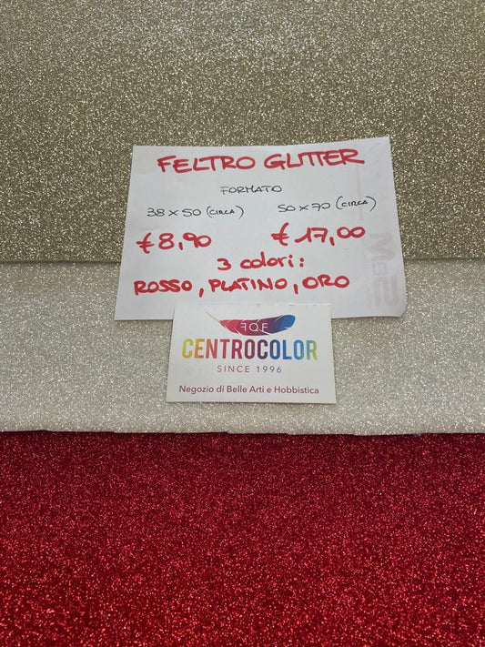 Feltro glitter  bellissimo 55x76 circa ideale per Natalino